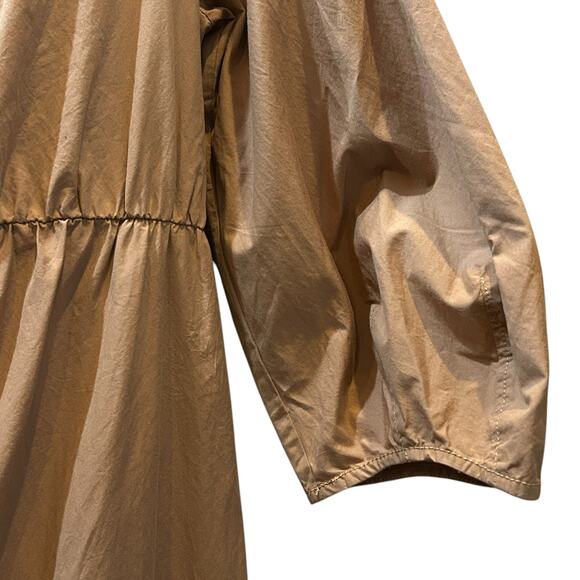 Everlane The Poplin Tiered Midi Dress Carmel Women's XS NWT V-Neck - Picture 7 of 10